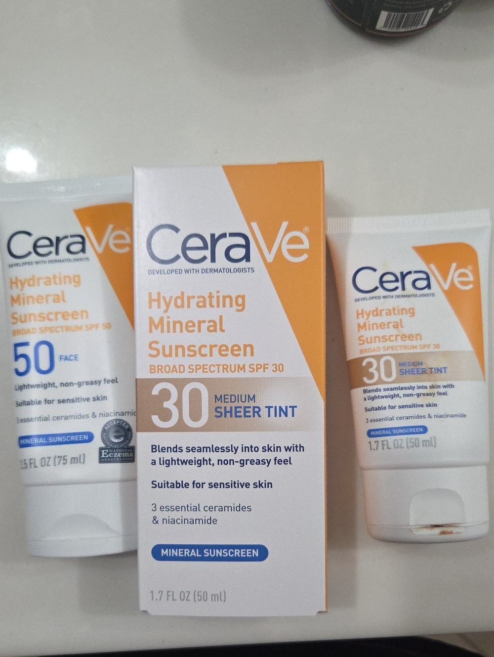 CeraVe Hydrating Mineral Sunscreen SPF 30 And 50